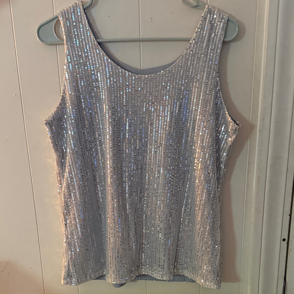 Wilfred Smith Silver Sequin Tank Top